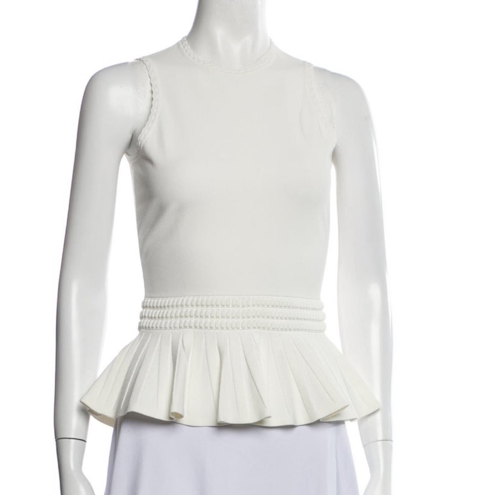 Alexander McQueen Cream Peplum Tank Top